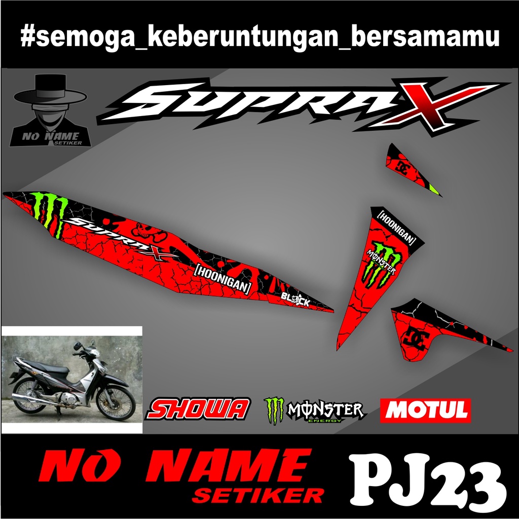 Striping Supra 100(pj23) / Supra X / Supra Fit Lama Variasi Sticker Stiker Skotlet Motor