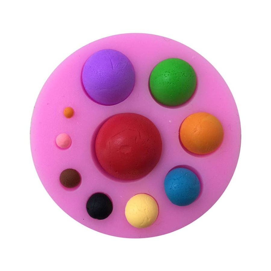 3D Silicon Mold Fondant Cake Decoration - 10Size Half Round Ball Shape