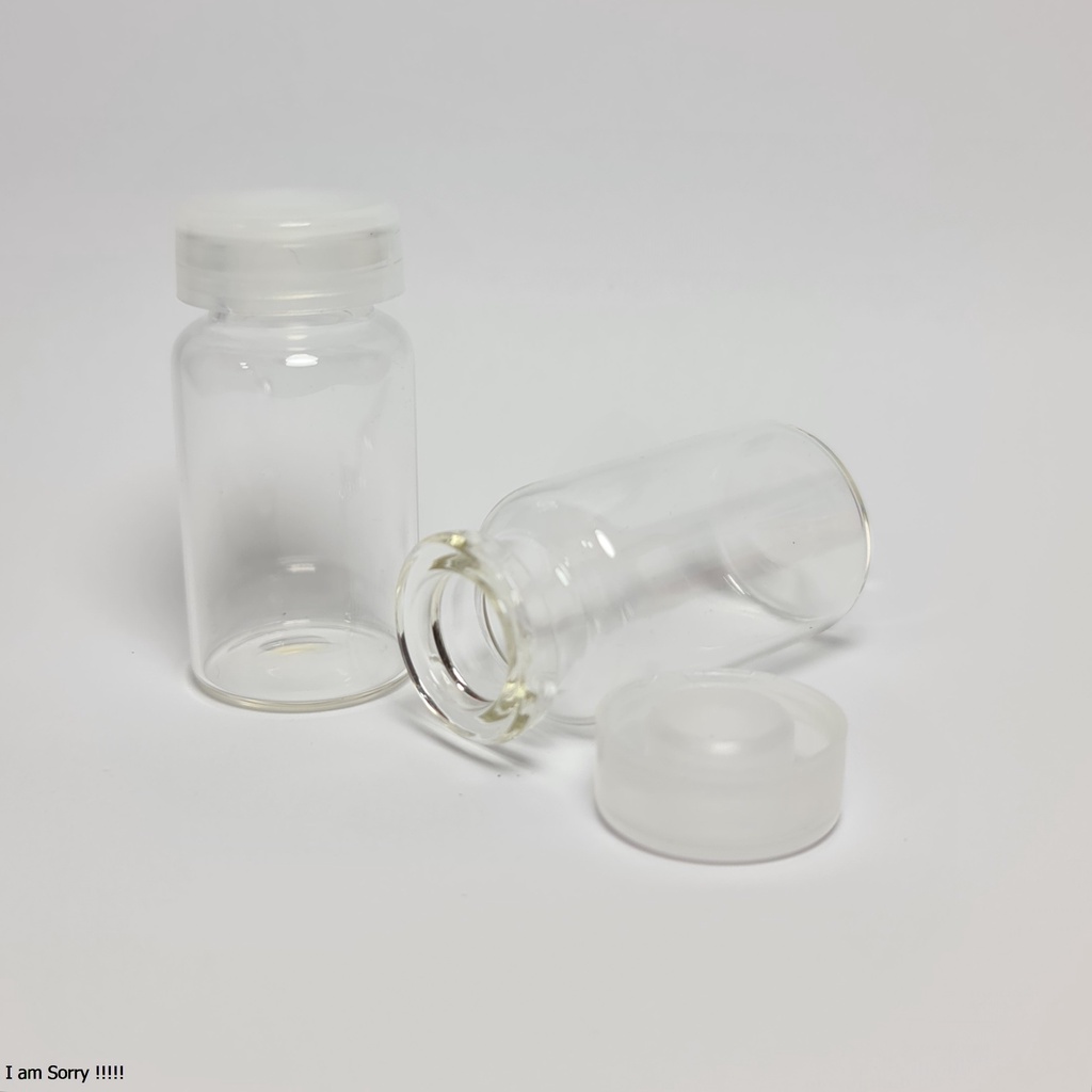 Vial 10ml botol kaca tester tutup sumbat Plastik