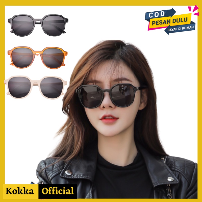 Kacamata Hitam Wanita Korean INS Fashion Oversized Square Sunglasses Gaya Retro - FK3015