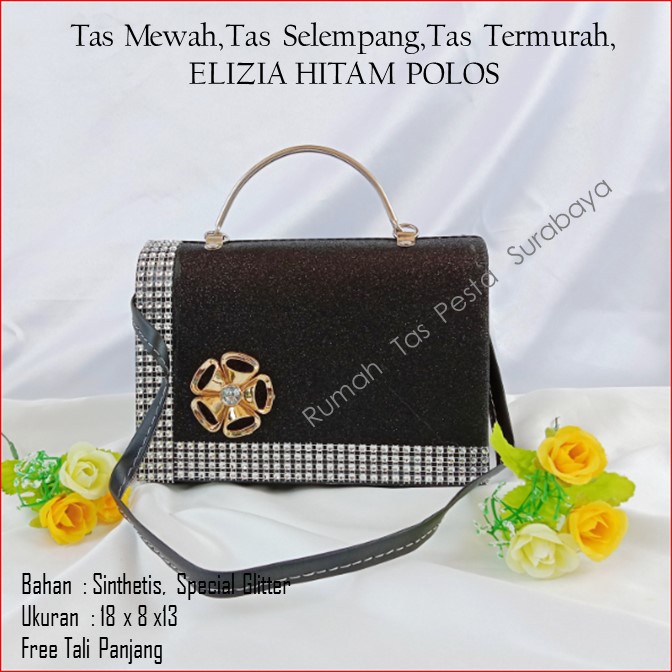 Tas Mewah,Tas Selempang,Tas Termurah,ELIZIA HITAM POLOS