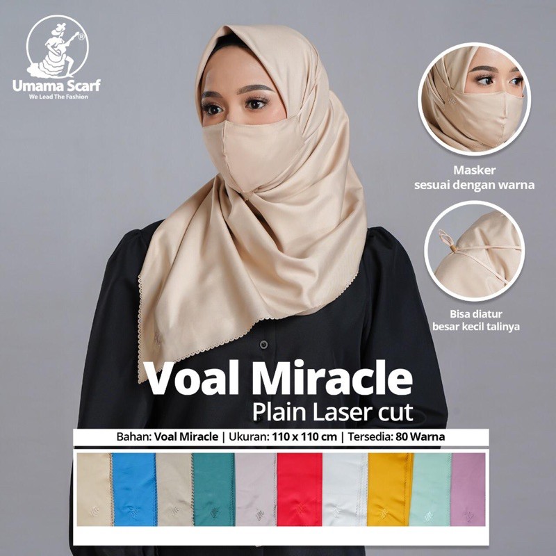 (JILBAB MASKER)VOAL MIRACLE PLAIN LASER CUT BY UMAMA