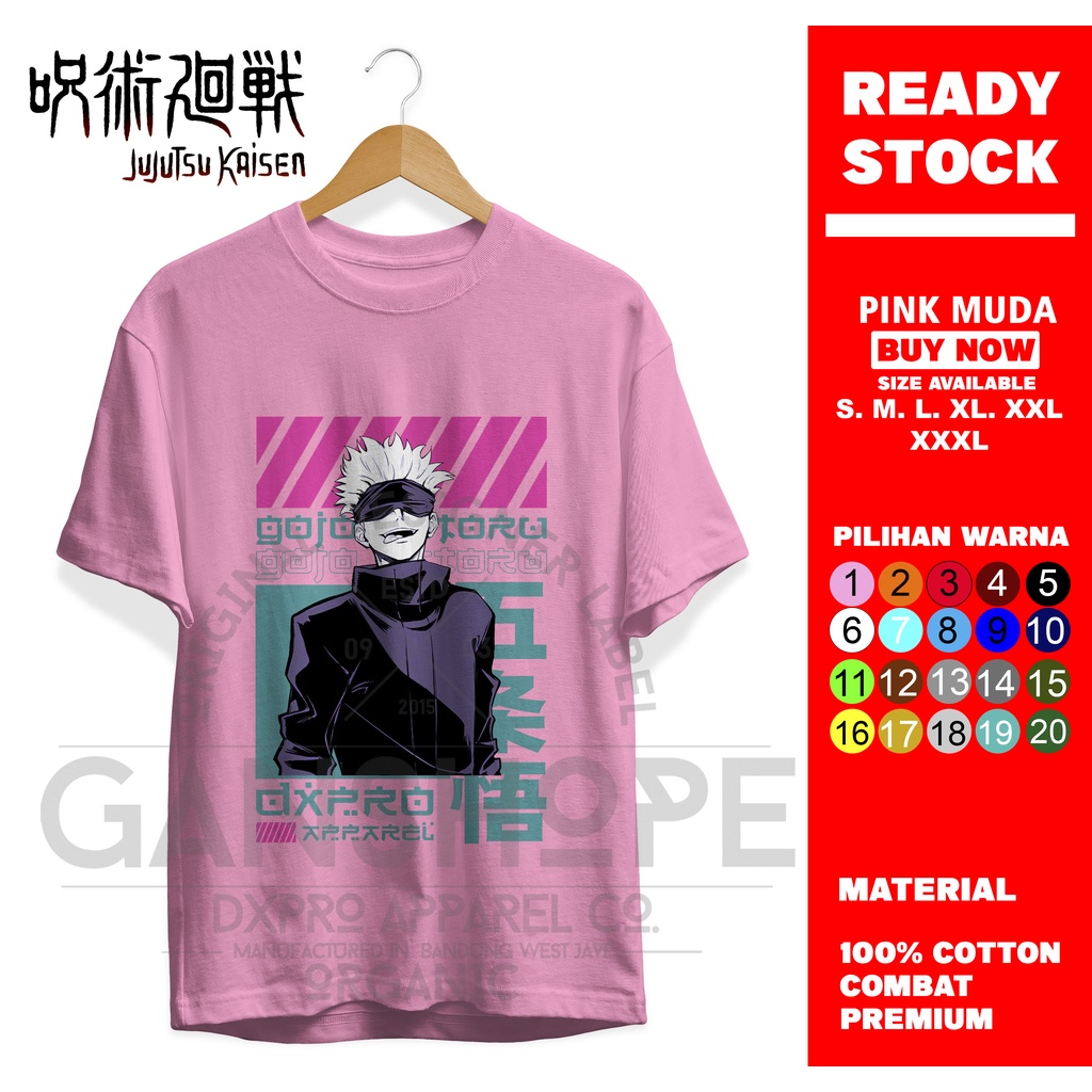 T-SHIRT KAOS GOJO SATORU JUJUTSU KAISEN GOJOU SENSEI ANIME MANGA