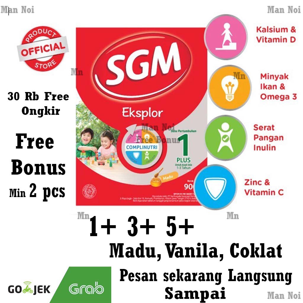 

SGM 1+ 3+ 5+ Coklat/Madu/Vanilla Kemasan 900gr.SUSU.Man Noi | TANGERANG