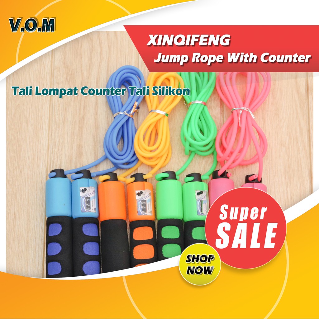 VOM XINQIFENG Jump Rope With Counter Tali Lompat Counter Tali Silikon 0625