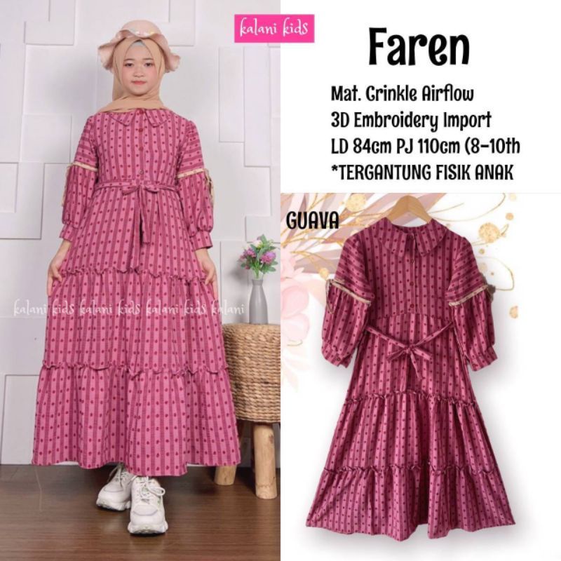 DRESS ANAK , GAMIS ANAK MODEL&KAIN TERBARU MAT.CRINCLE AIRFLOW (3D EMBROIDERY IMPORT)3D BORDIR IMPOR