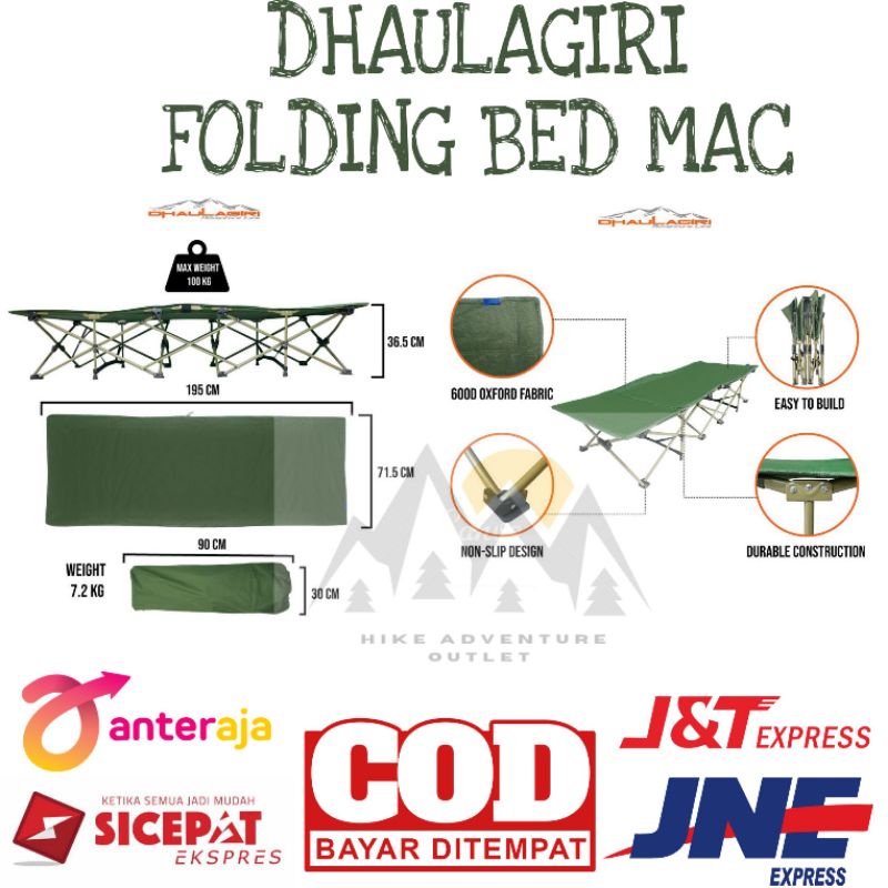 Velbed Tempat Tidur Lipat Outdoor Folding Bed Mac Green Dhaulagiri