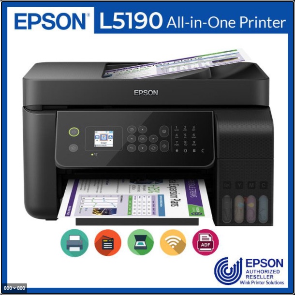 Epson Printer L5290 L5190 All In One WiFi (Print Scan Copy Fax) TINTA ORIGINAL