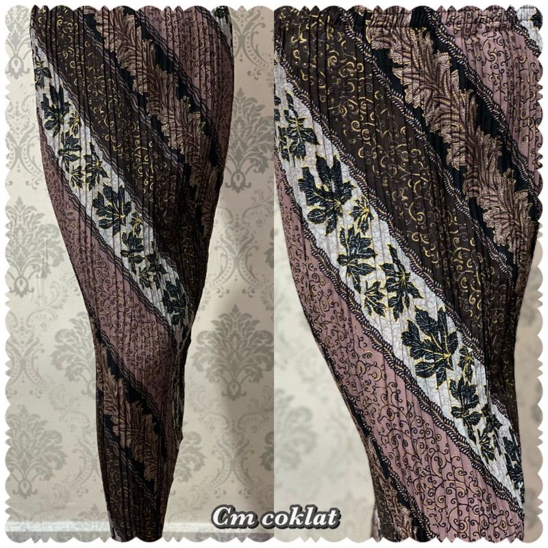 Rok plisket batik motif syahrini / rok rempel / rok span / rok batik kondangan