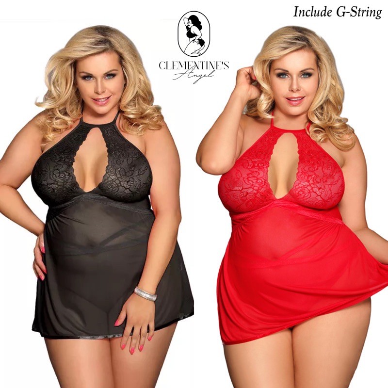 Lingerie jumbo wanita plus size baju tidur big size import sexy Lara