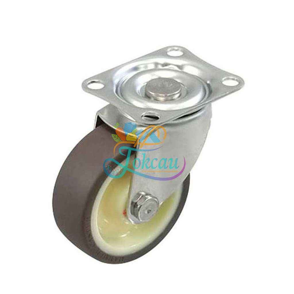 Roda Caster / Troli / Troly PU 3 Inch Hidup Putar ( Swivel ) Hammer