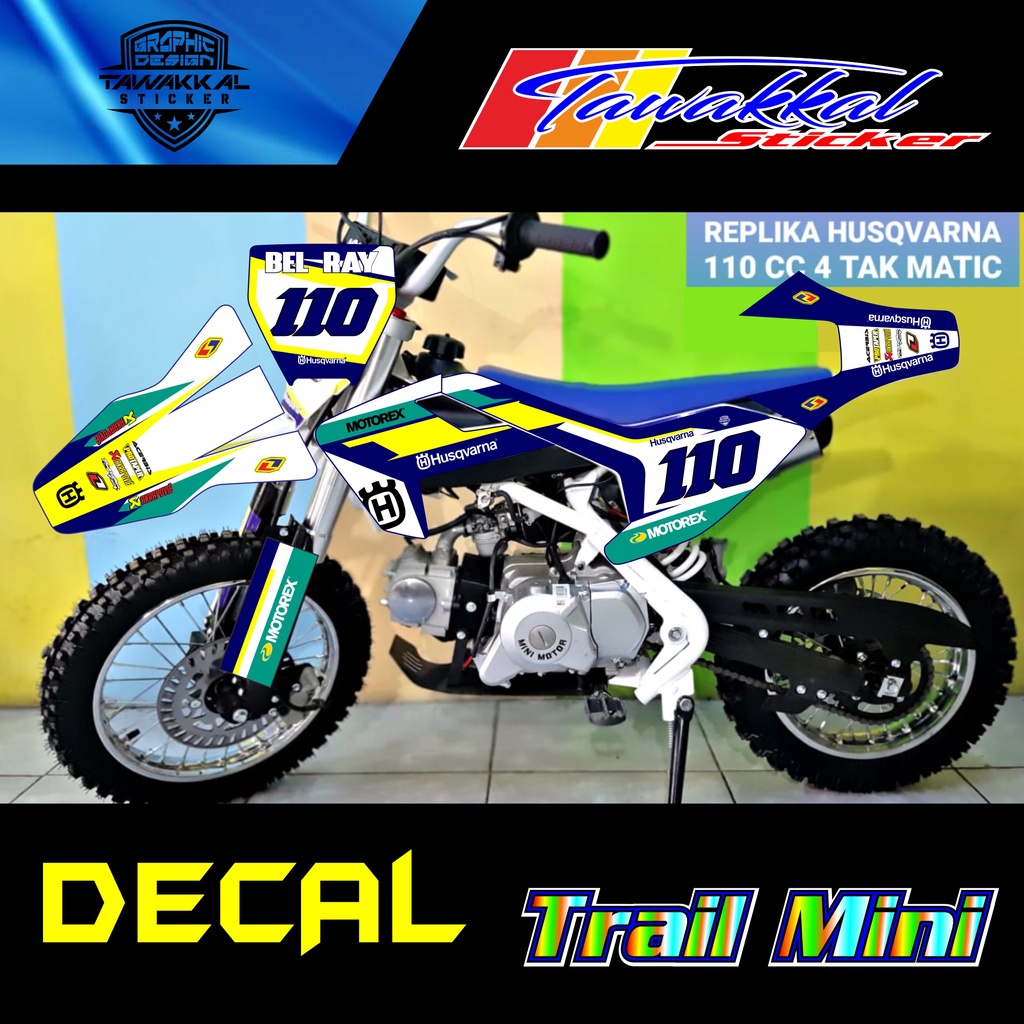 Sticker Decal Motor Trail Mini MXGP27 Replika Husq Mesin 110cc Variasi LENKA Full Body