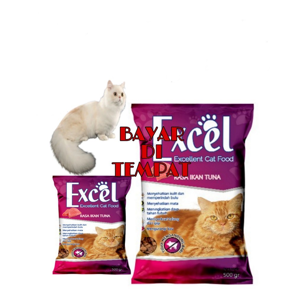 MAKANAN KUCING MENYEHATKAN KUCING KITTEN EXCEL 500gram CAT FOOD TUNA