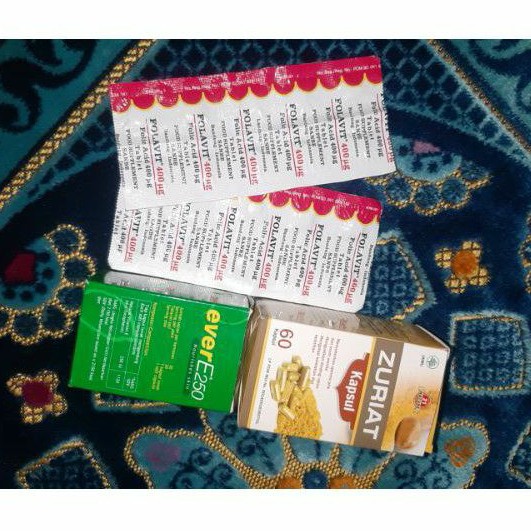paket promil preloved ever e250, zuriat kapsul dan folavit
