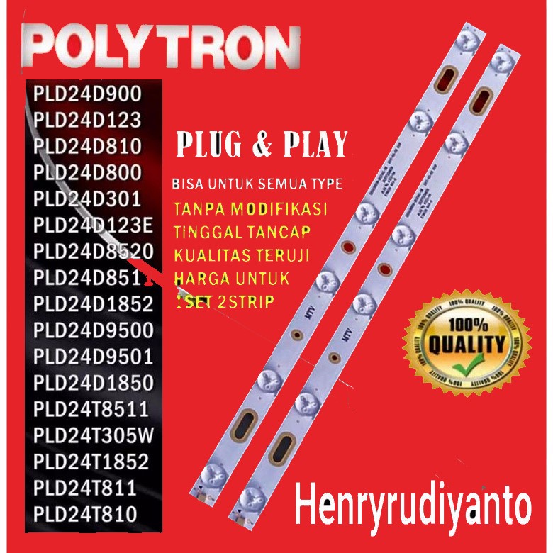 BACKLIGHT TV LED POLYTRON 24 INC PLD24D123 PLD24D800 PLD24D810 PLD24D900 PLD24D301 PLD24D800 PLD24T8