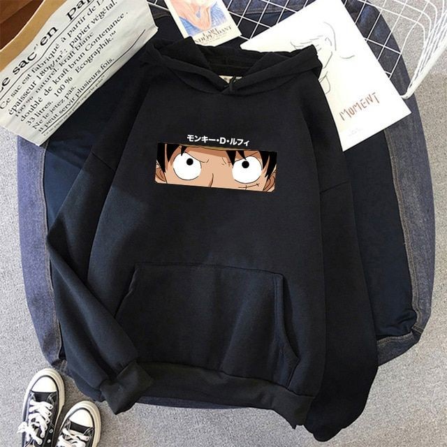 ANIME HOODIE UNISEX LUFFYS EYE ONE PIECE FLEECE TEBAL HALUS KEKINIAN TERBARU''