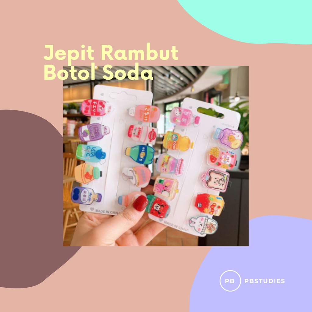 PBSTUDIES ACRYLIC AKRILIK AKSESORIS HAIR PIN JEPIT RAMBUT JEPITAN KOREA KIDS LUCU ANAK IMUT BOTOL SO