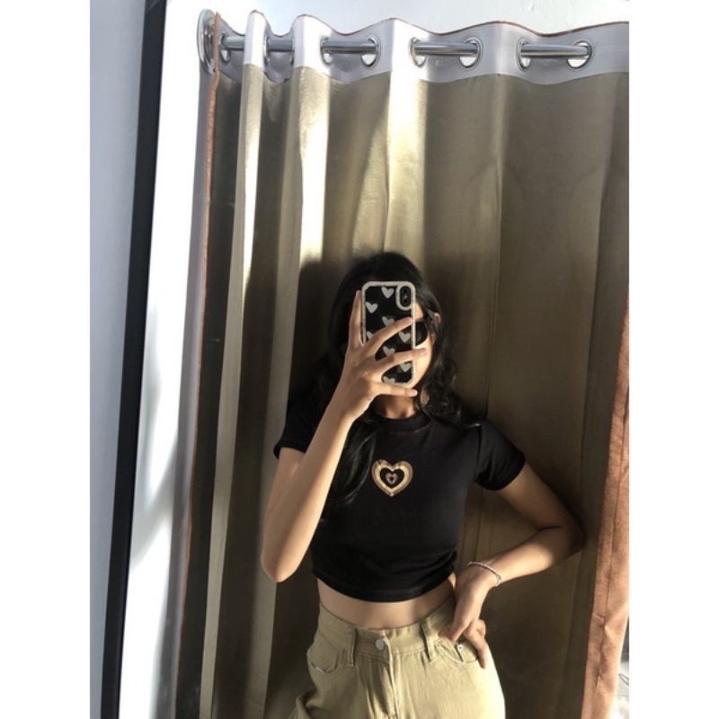 BEFAST - ZGW OOTD Kaos Crop SUNNY / Crop Top Latte Love (LD 88, P 40) / Kaos Wanita / Tshirt Lengan Pendek / Kaos Crop Trendy / Terlaris / Crop Top Motif Love / OOTD Remaja Wanita Kekinian / Kaos Viral Di TikTok