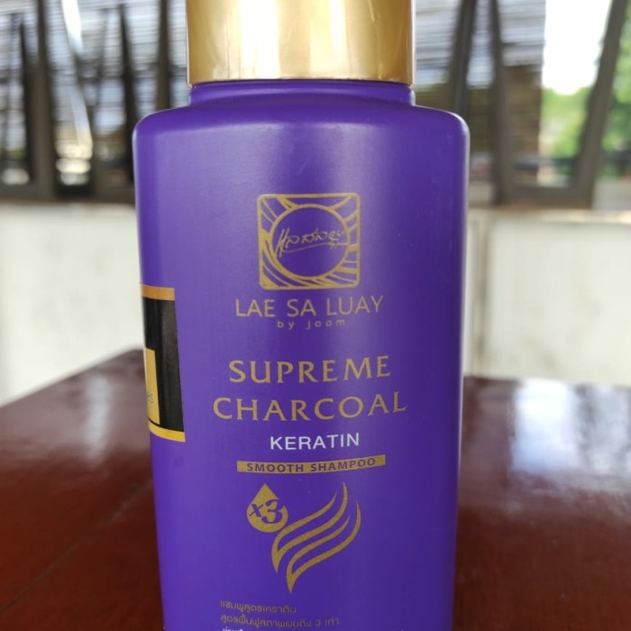 [COD] Lae Sa Luay Supreme Charchoal Suprame Shampoo Mencegah Rambut Rontok dan Rusak I BPOM 200ml Original