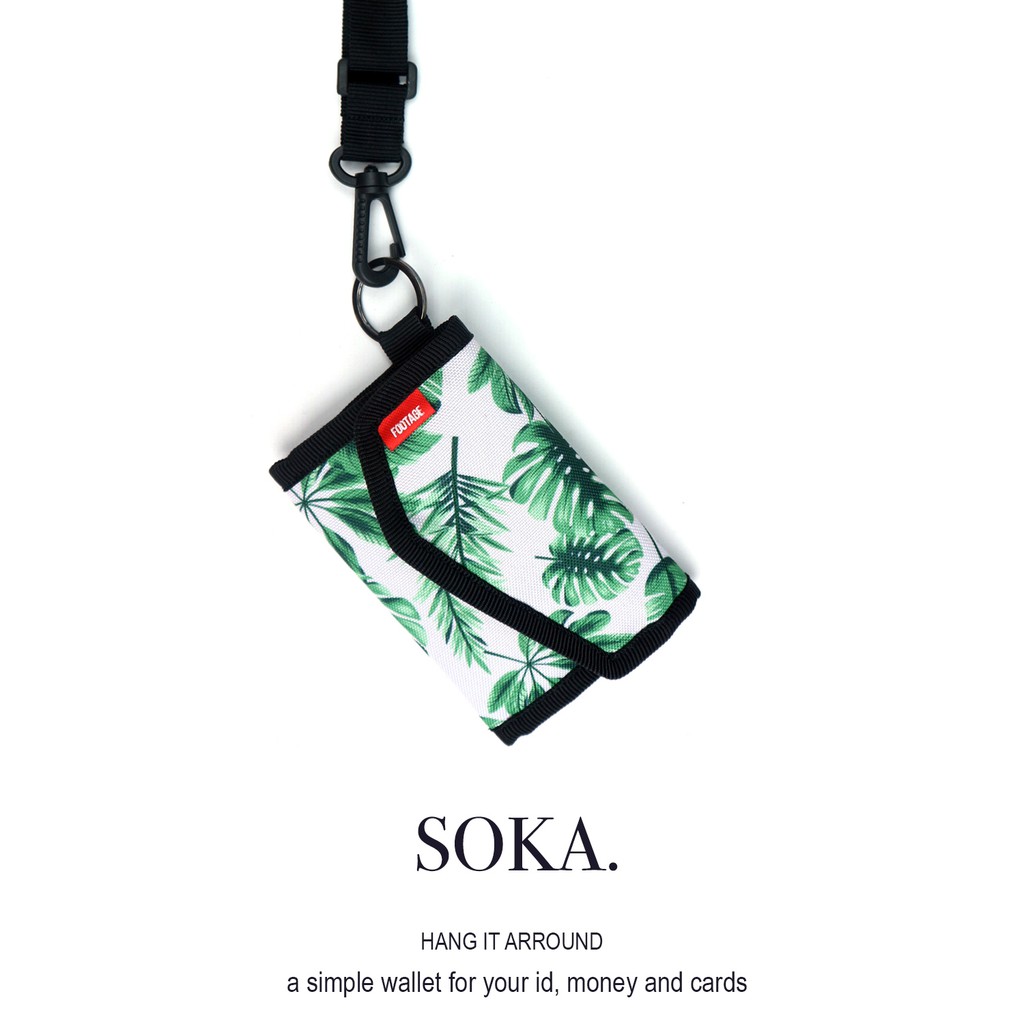 Footage Dompet Gantung Kalung Leher Soka Motif  Monstera