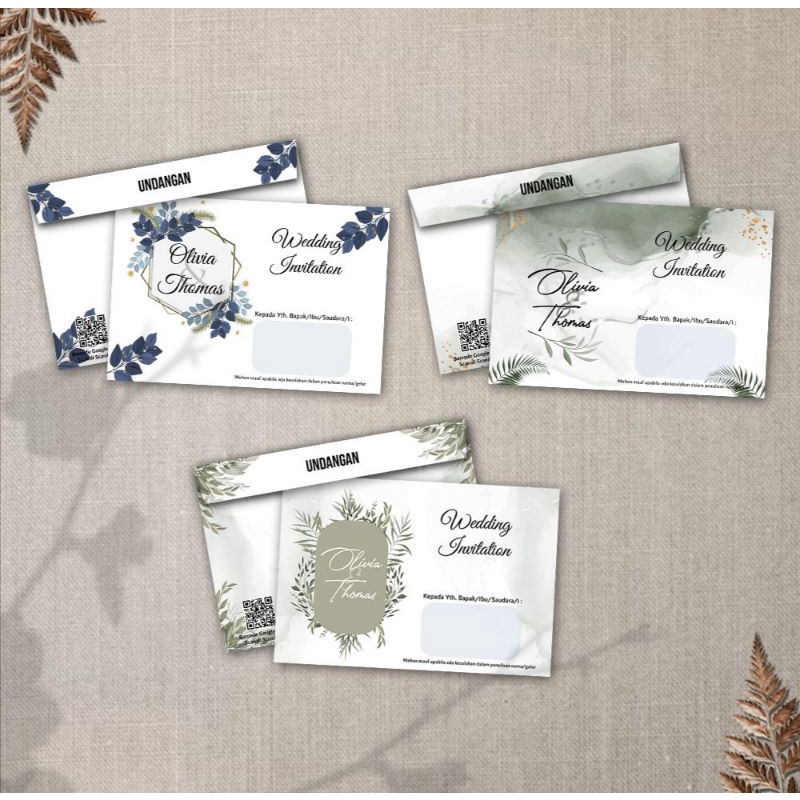 undangan amplop non lem sembur rustik natural / undangan khitan sunatan sunat pernikahan nikah natur