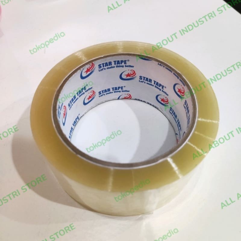 

Lakban Bening 100 yard 45mm STAR TAPE CLEAR PUTIH 45mm x 100yard