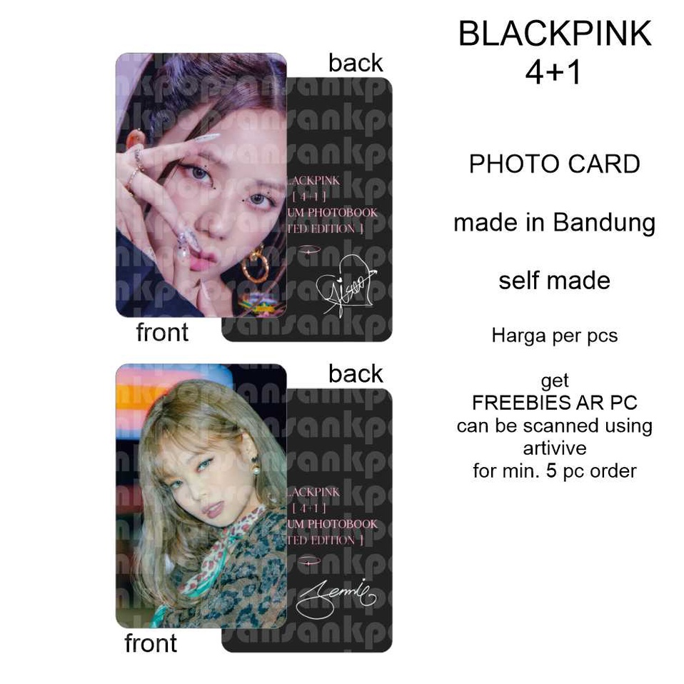 photocard blackpink versi 4 + 1 PC UNOFFICIAL