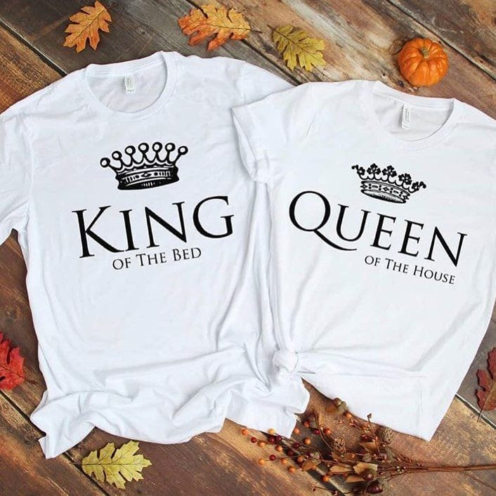 MYSTIQUE.ID-BAJU KAOS COUPLE KING&amp;QUEEN T-SHIRT LUCU DAN AESTHETIC