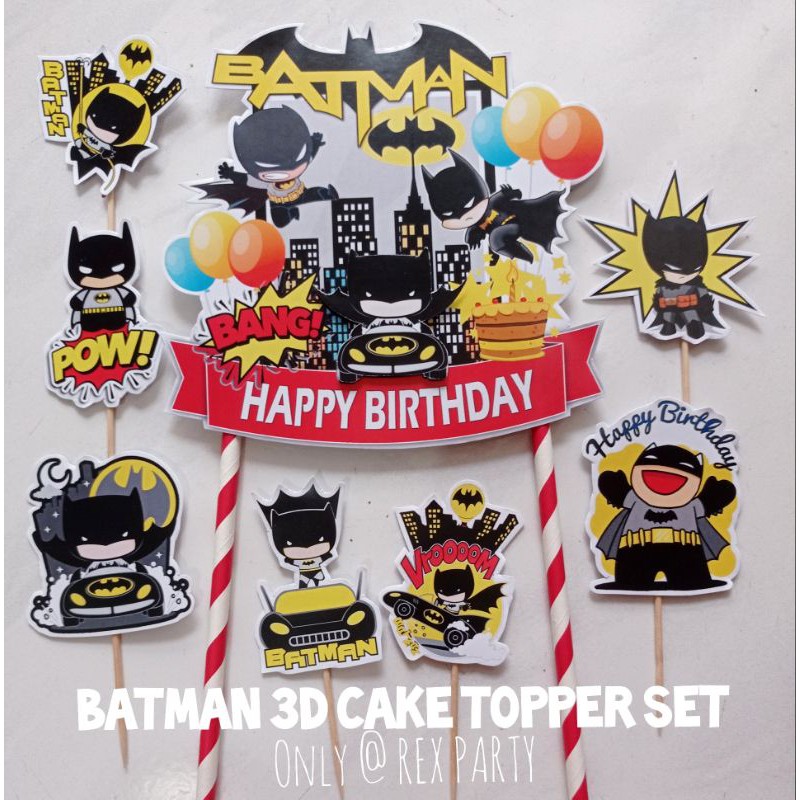 Batman Cake Topper/Topper Kue Batman/Cake Topper 3D Batman/Topper Batman/Batman