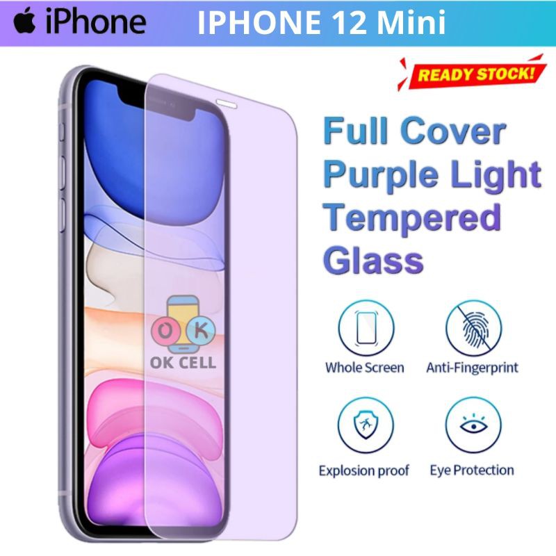 Tempered Glass Anti Blue Light iPhone 12 Mini - Tg Anti Gores Radiasi IP Iphone 12 Mini Full Screen