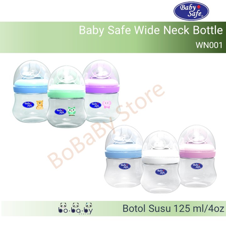 Botol Susu Bayi Baby Safe Wide Neck Bottle 125ml WN001 Babysafe