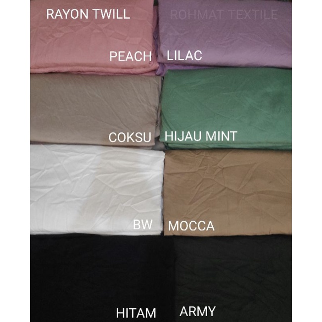 KAIN RAYON TWILL KILOAN PREMIUM ( bahan lembut adem tidak mudah sobek )