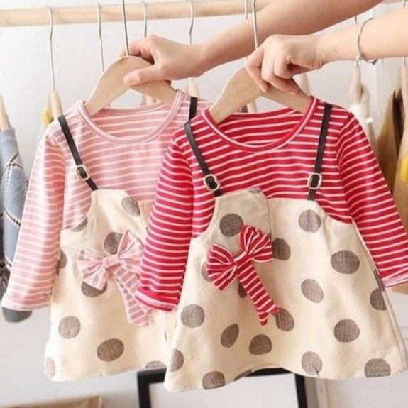 Dress baby polkadot Import, Dress pita Polkadot Import