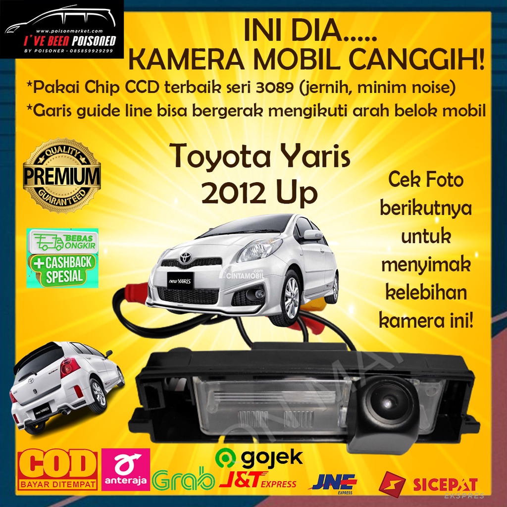 Kamera Mundur Mobil Kamera Parkir Mobil Kamera Mobil Toyota Yaris 2012 Up Facelift Yaris Aksesoris M