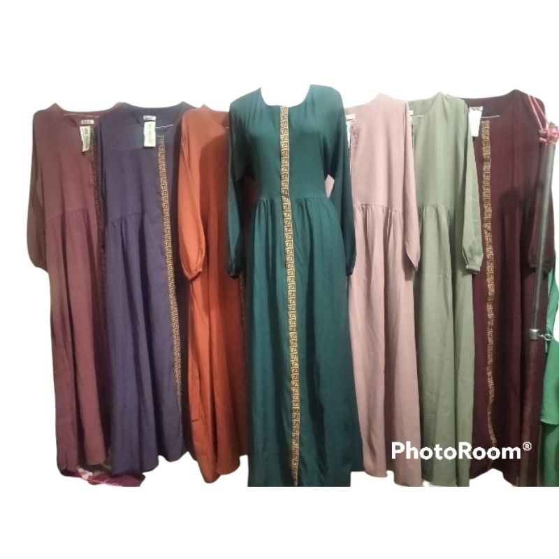 Gamis Lesti Plat ity crepe Dewasa Baju Wanita Fashion Muslim
