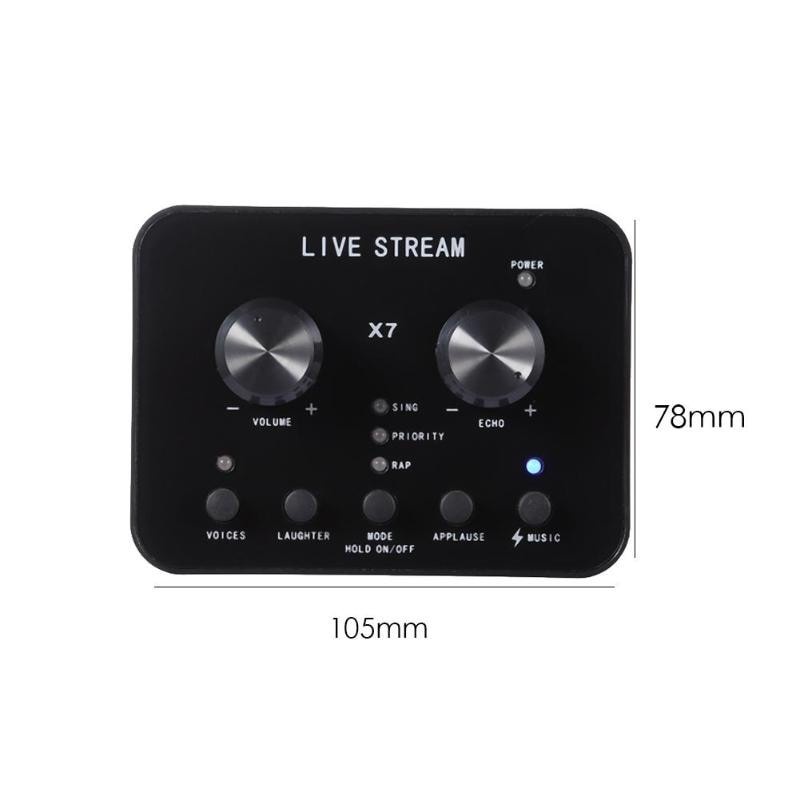 GS8 USB Soundcard Live Broadcast Karaoke Microphone Sound card Audio Streaming ALLOYSEED X7