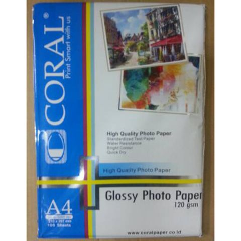 

Glossy Photo Paper 120gsm A4 Coral