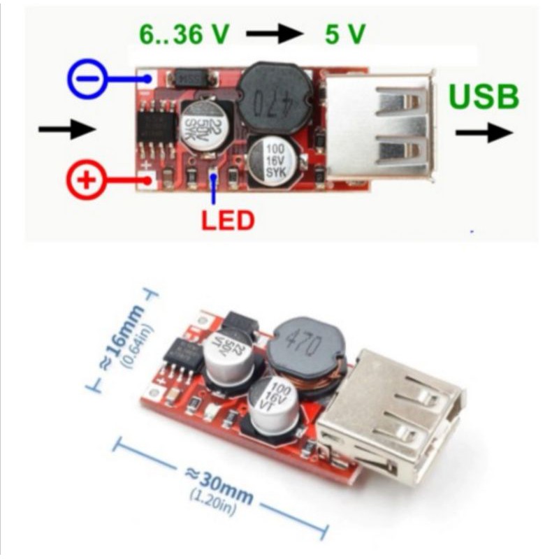 Mobil USB 5V 3A Charger HP Power Bank DC Step Down Mobil Motor XL2001 XL 2001