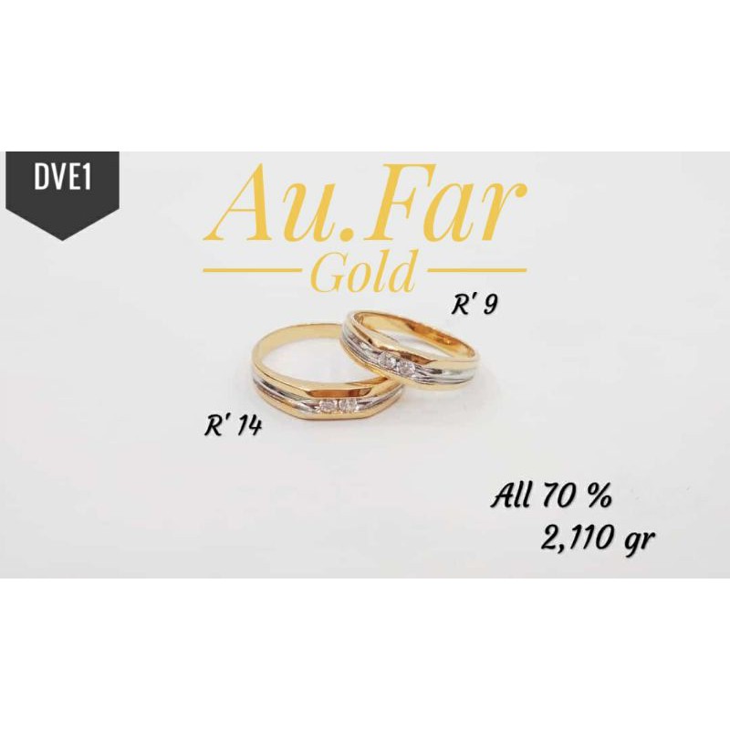 Fashion Aksesoris Wanita Perhiasan Cincin emas couple kadar 700