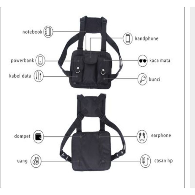 chest bag tas dada sepedah motor touring treveling tas gadget tahan angin anti air