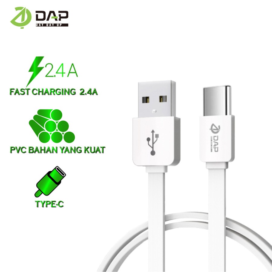 Kabel Data TYPE C fast Charging 2.4A DAP DT30 panjang 30 cm Kabel Data Type C Usb C