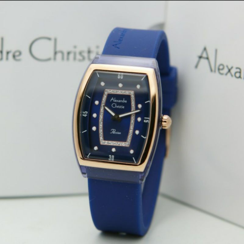 ALEXANDRE CHRISTIE AC2847 BIRU ROSEGOLD WANITA.ORIGINAL GARANSI RESMI 1TAHUN