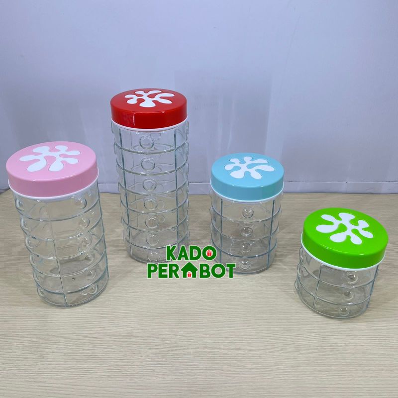 toples lebaran kaca - toples kaca cantik-toples canister set isi 4 pcs