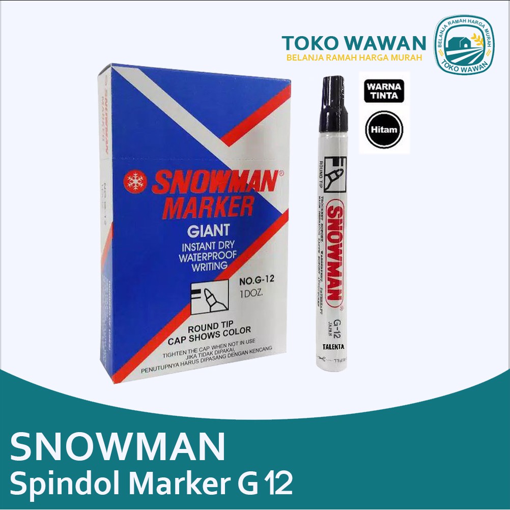 

Spidol Permanen SNOWMAN MARKER G12 / Sepidol Permanent G 12 / G-12