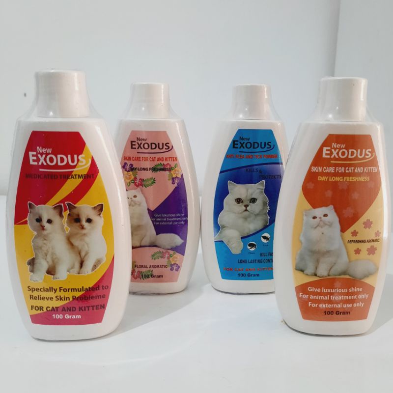 bedak kucing exodus 100grm for kitten and cats