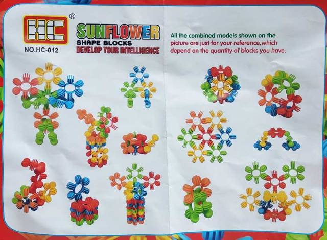 DIY BLOCKS BUNGA - SUNFLOWER SHAPE BLOCK HC-012