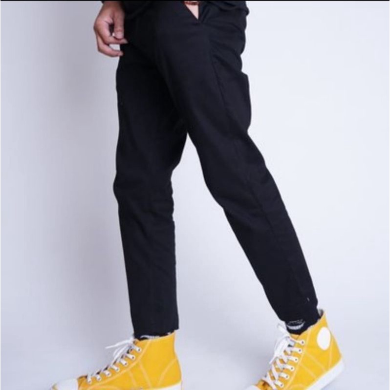 Celana panjang pria cino ankle pants chino dewasa slimfit kain melar