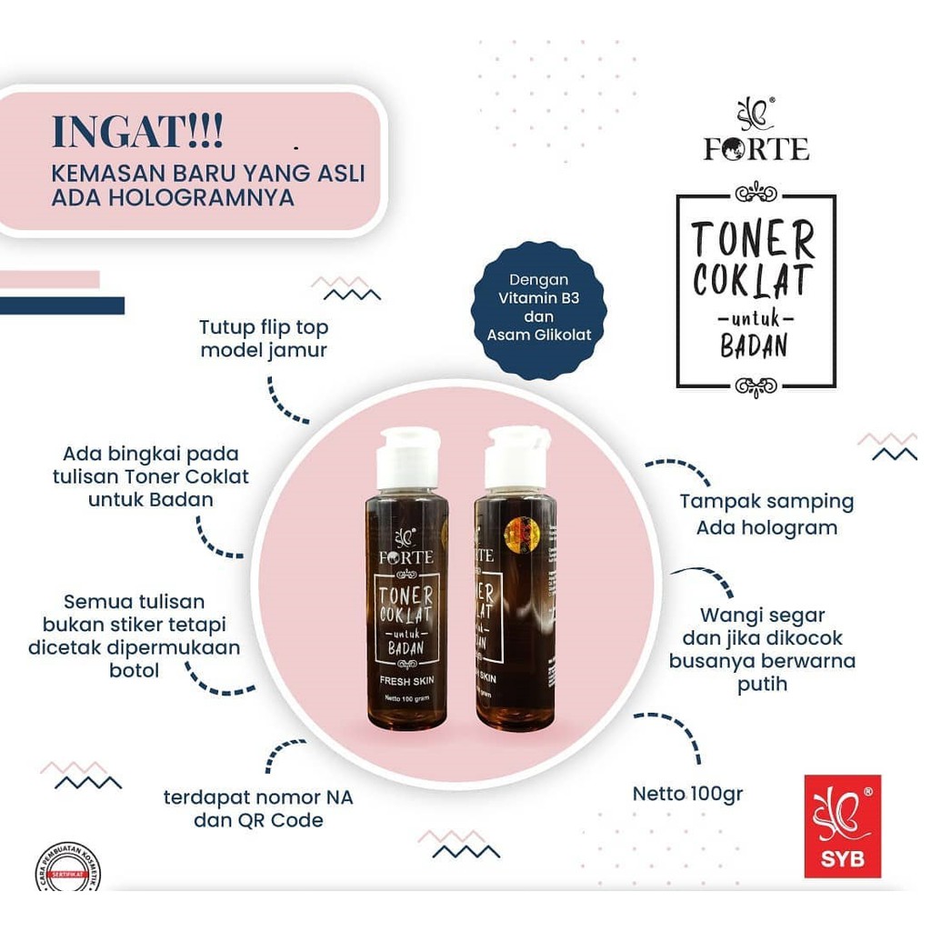 SYB Forte Toner Badan Red Jelly / TONER COKLAT / TONER AHA SKINBOOST SALMON