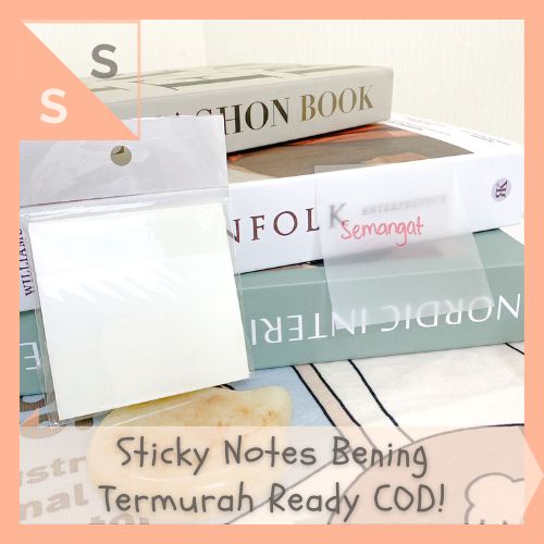 

[simplyshop] Sticky Notes / Memo Stick Marker / Pembatas Penanda Buku Bening Doff Matte Transparan Polos 7.6 cm DIY Scrapbook Jurnal Alat Tulis Kantor