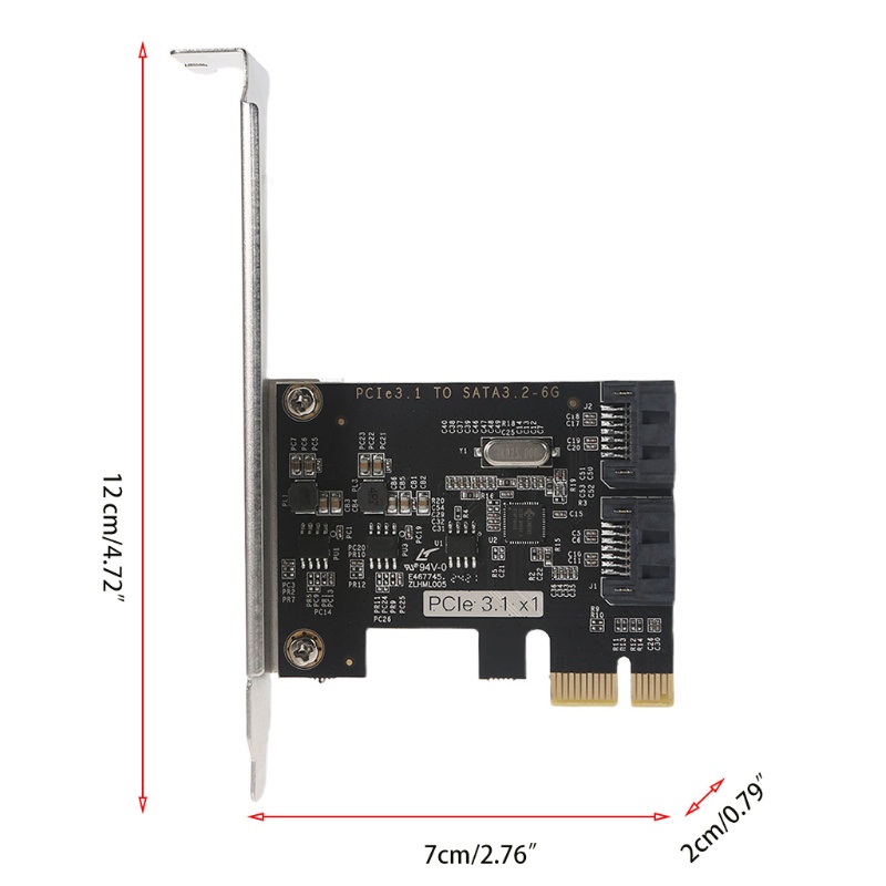 Btsg PCIe Ke 2port SATA3.0 6Gbps SSD Adapter PCI-e PCI Untuk Express x1 Controller Bo